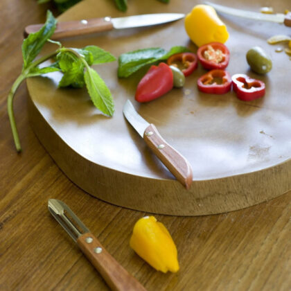 La Fourmi Outils de cuisine en bois naturel, lot de 4