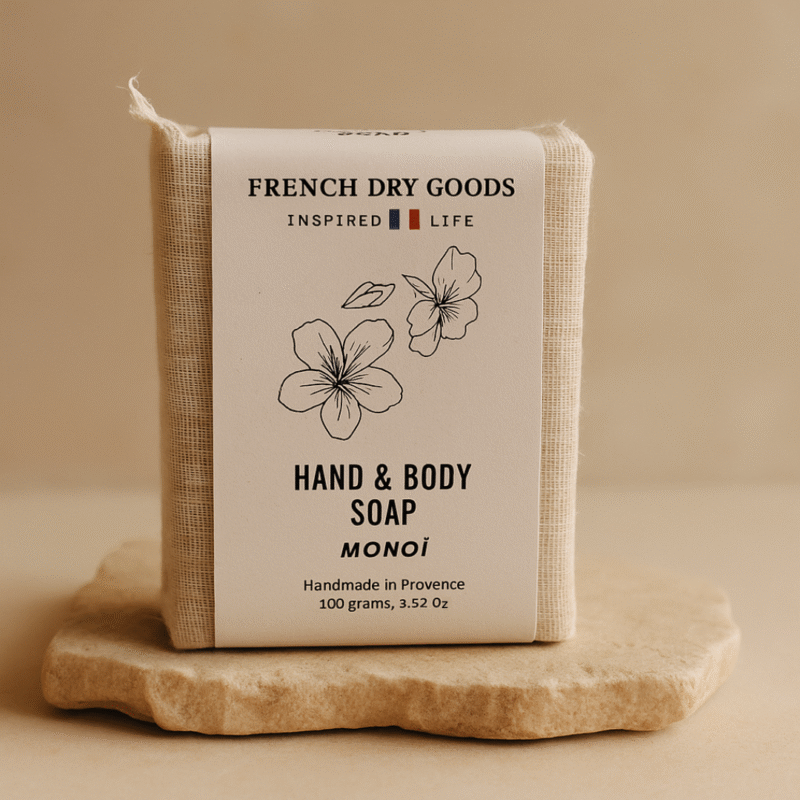 French Dry Goods Savon pour les mains et le corps Set de 10, Monoi
