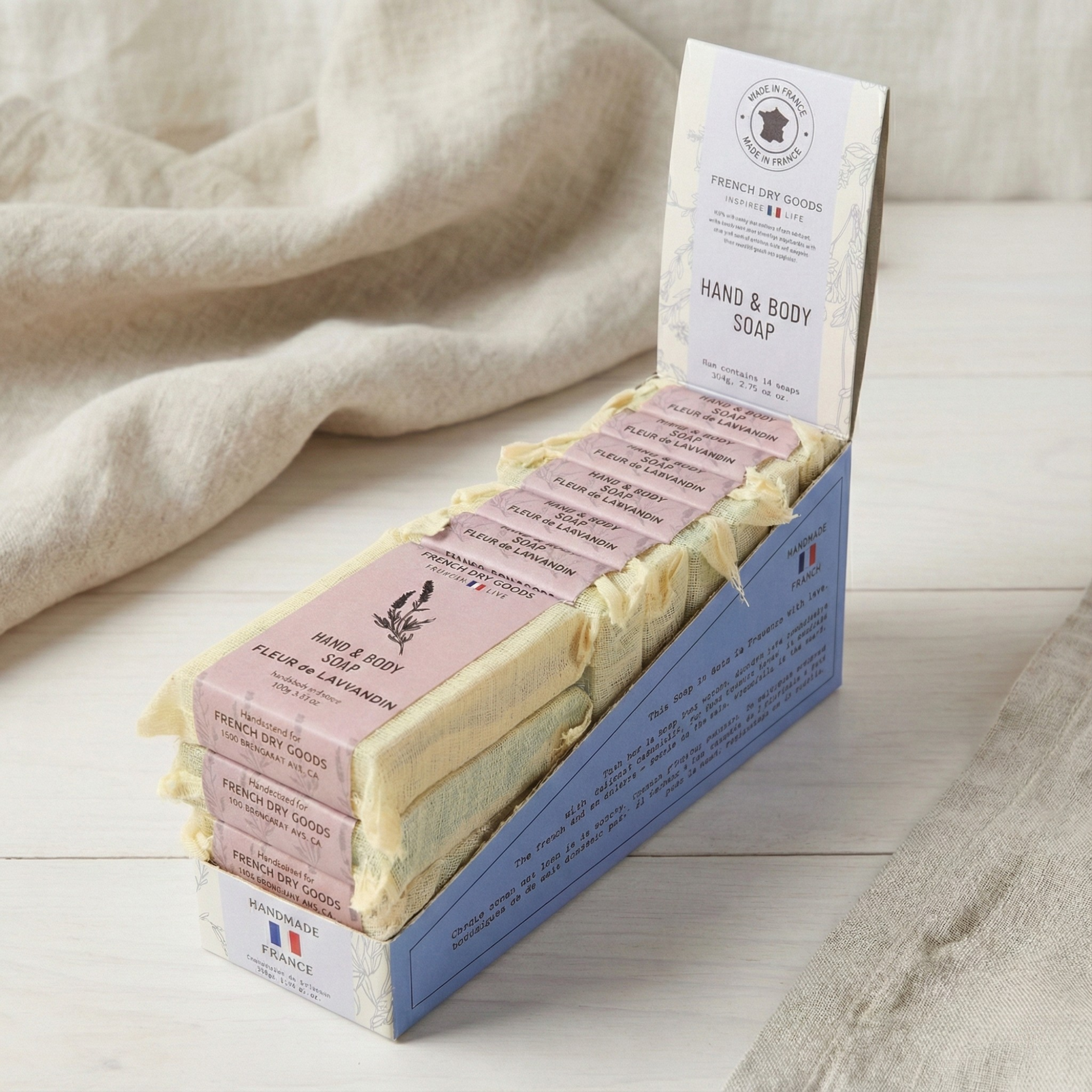 French Dry Goods Hand & Body Soap Set of 10, Fleur de Lanvandin - Image 3