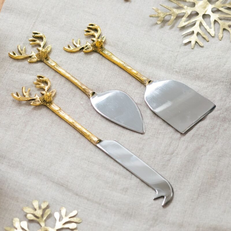 Set de couverts à fromage en forme de cerf