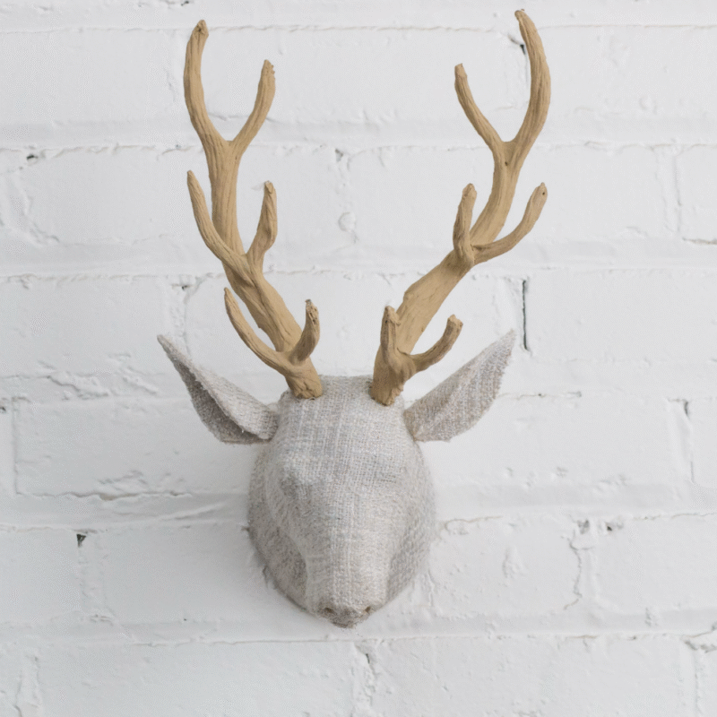 Tête de cerf scintillante en coton