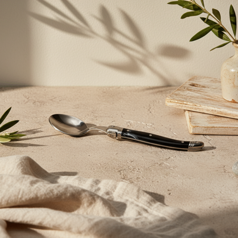 Laguiole Coffee Spoon, Black Marble