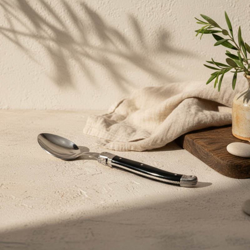 Laguiole Table Spoon, Platine Black