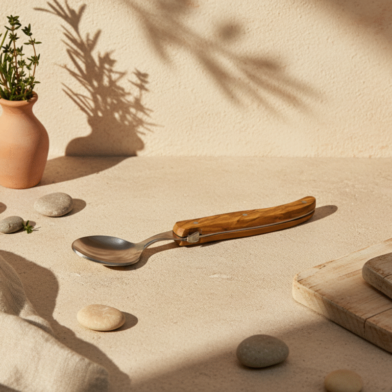 Laguiole Coffee Spoon, Olivewood