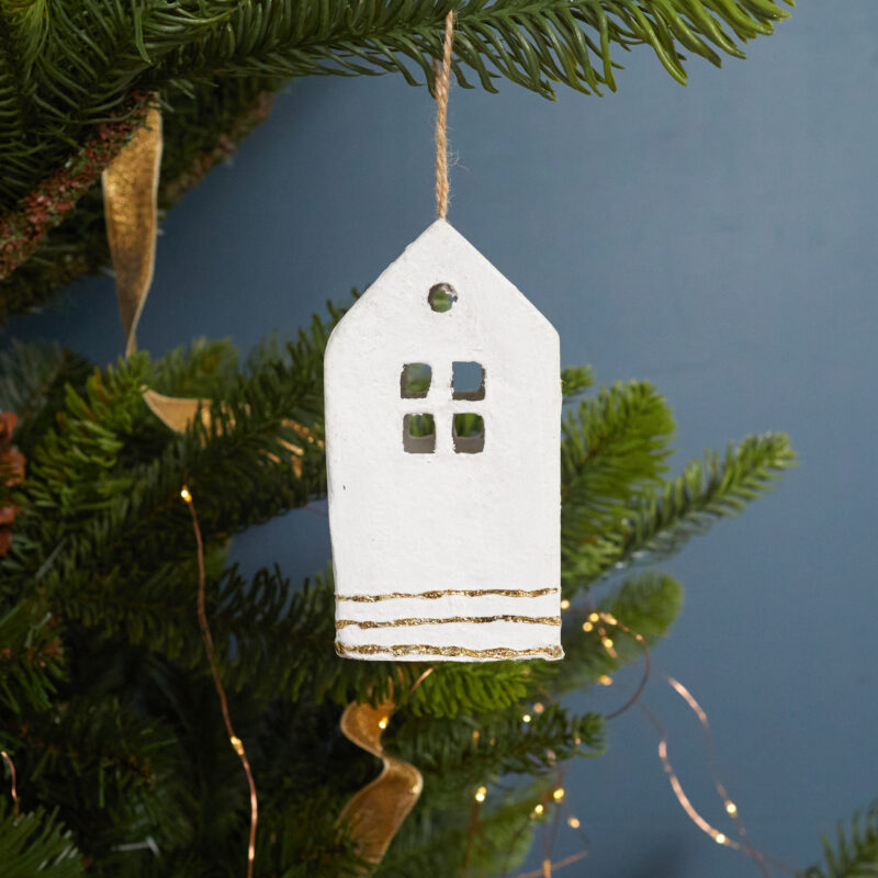 Cotton Mache House Ornament - Image 2