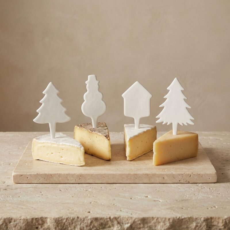 Holiday Enamel Cheese Markers, Set of 4