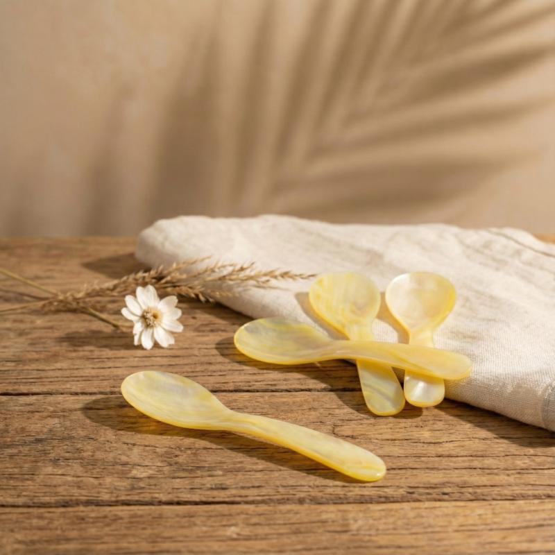Seashell Spoons, Small Set of 4, Yellow