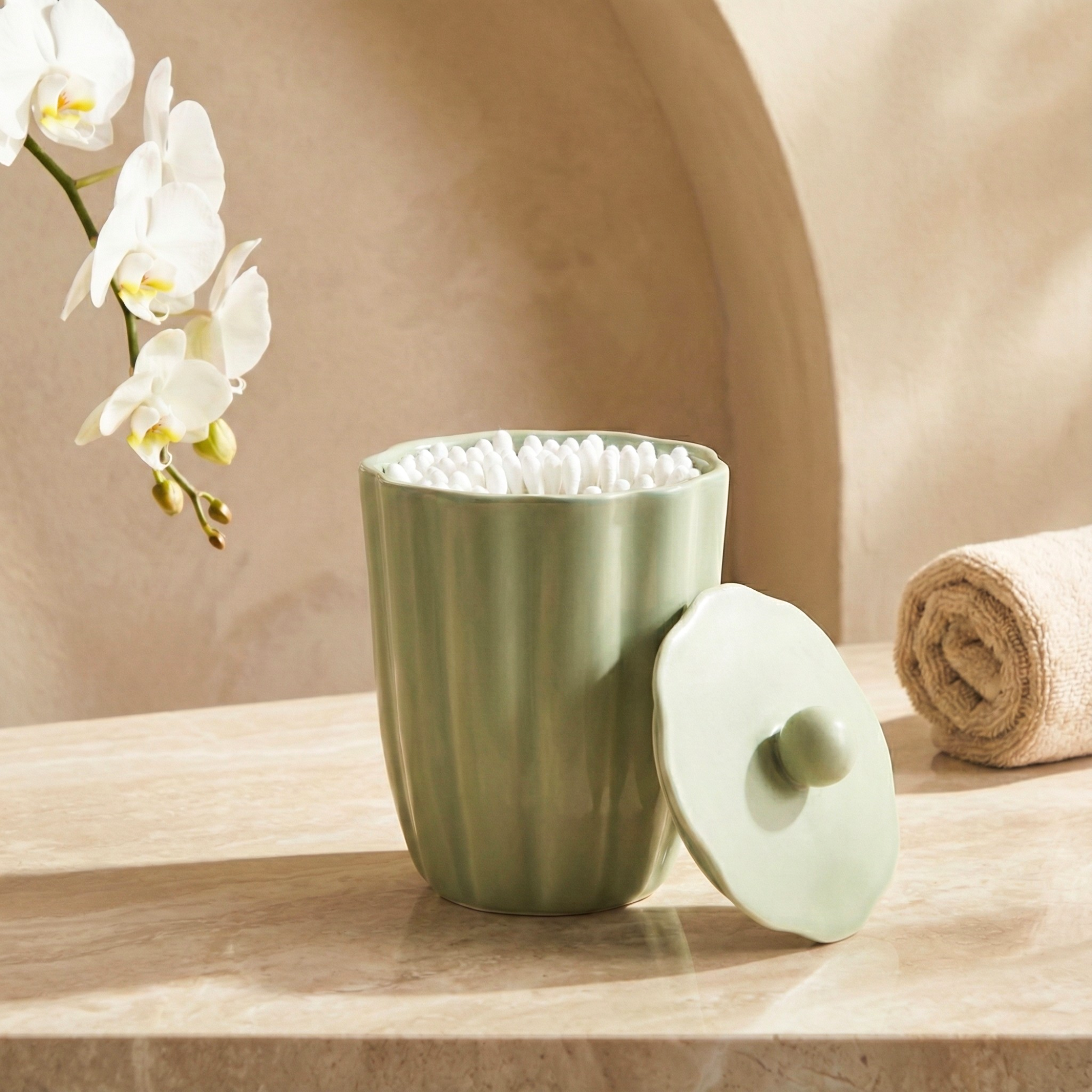 Nera Lidded Jar, Light Green - Image 2