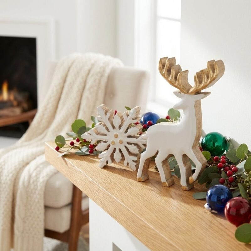 Mango Wood & Enamel Stag