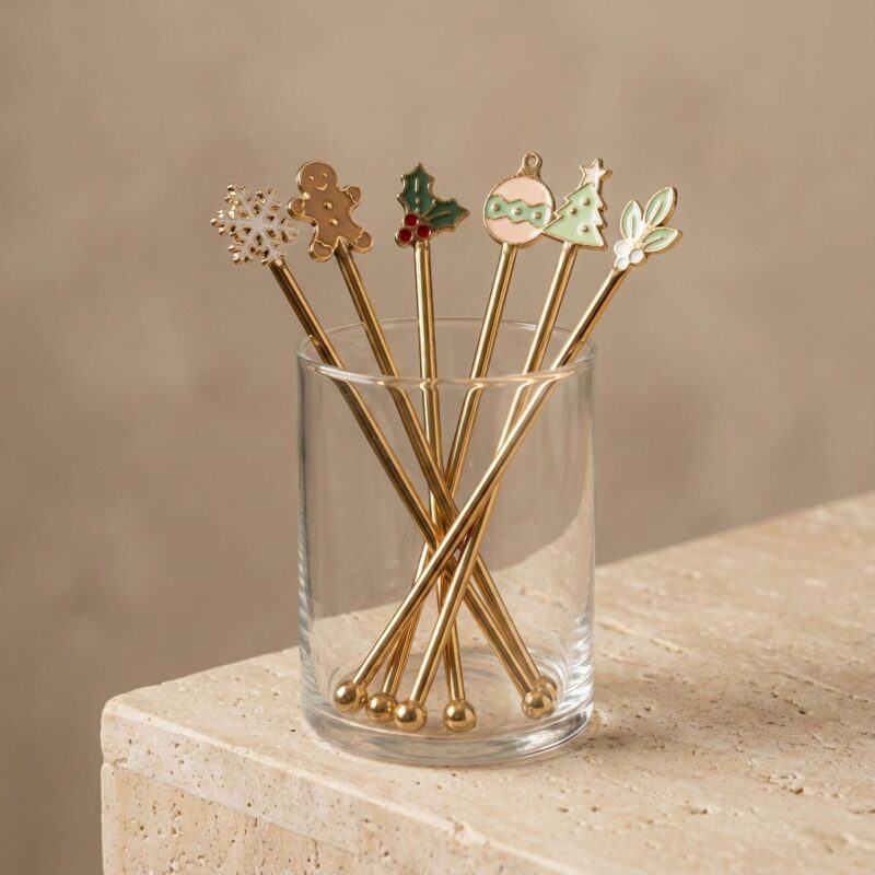Enamel Swizzle Sticks, Set of 6