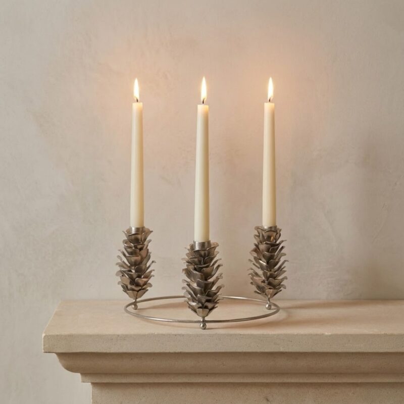 Gold Pinecone Candle Ring