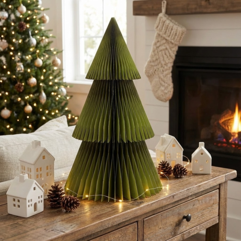 Accordion Tonal Paper Tree, 18", Emerald