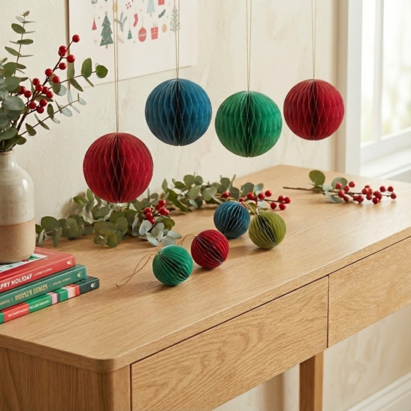 Paper Ornaments, Set of 8 (4 small, 4 large)