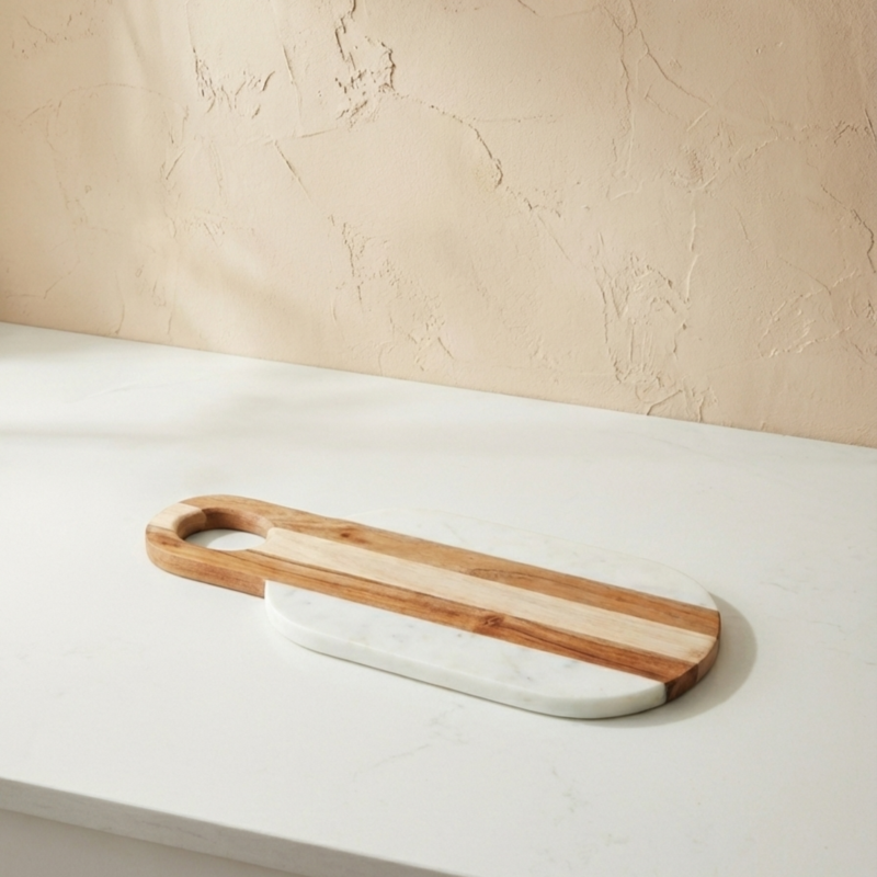 Moa Marble & Wood Oval Board