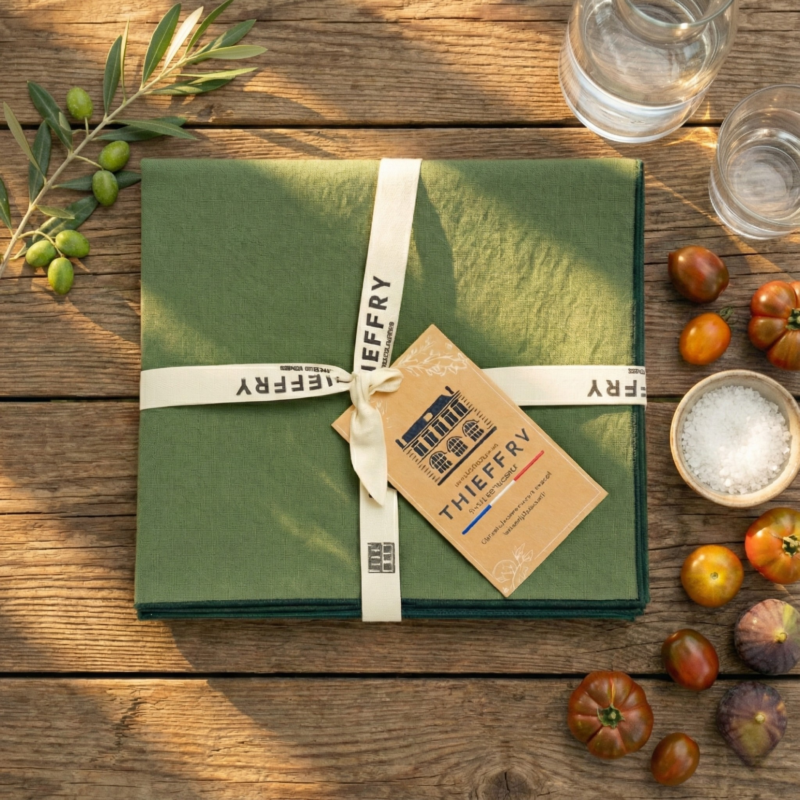 Thieffry Contrast Trim Napkin, Olive