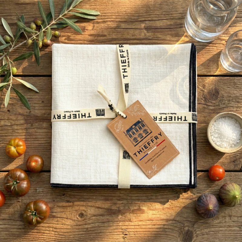 Thieffry Contrast Trim Napkin, White