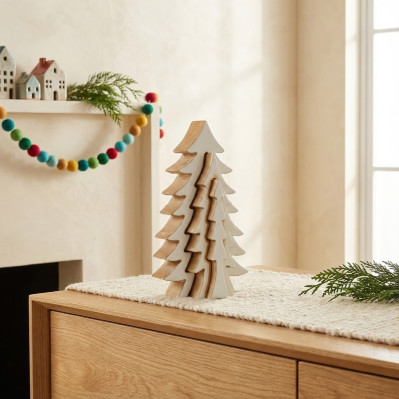 Mango Wood & Enamel Pop out Tree