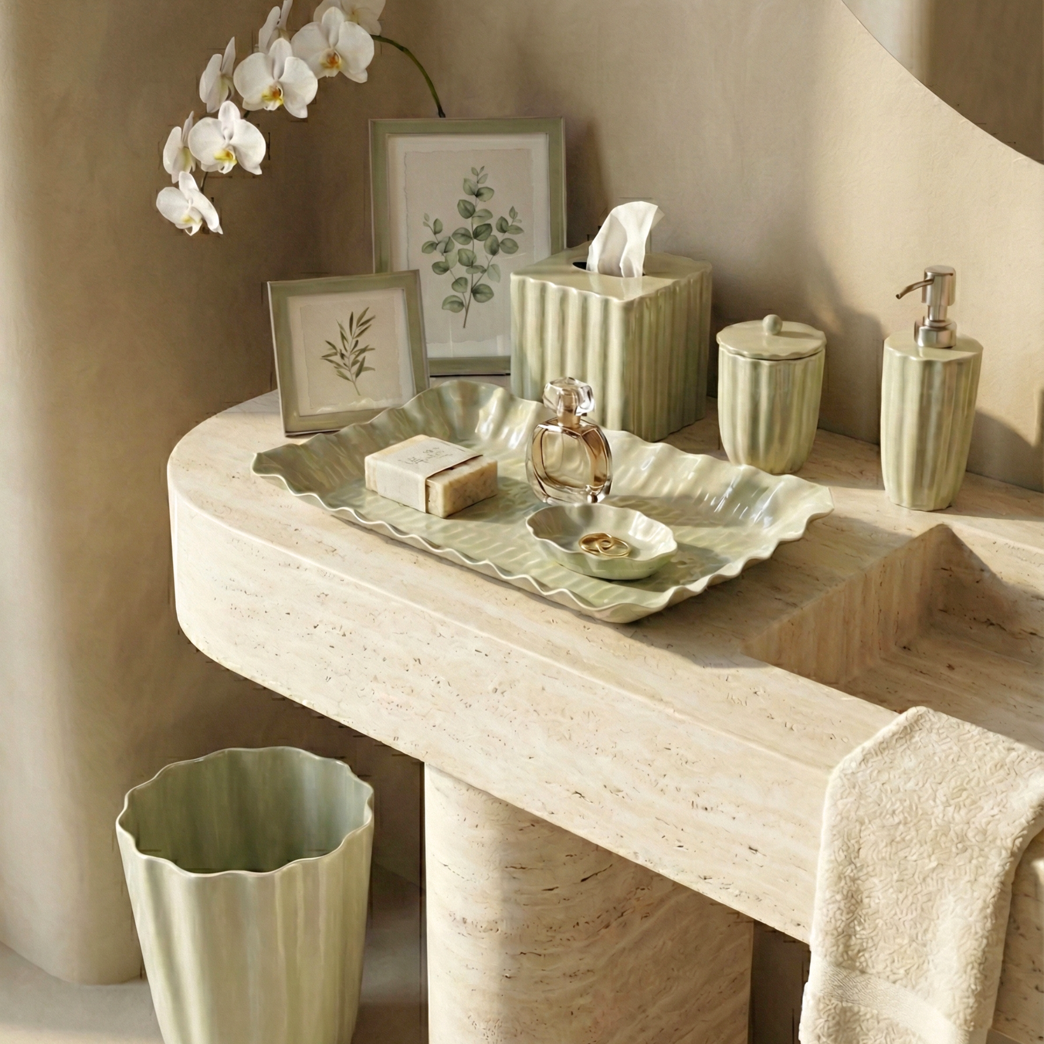 Nera Lidded Jar, Light Green - Image 3