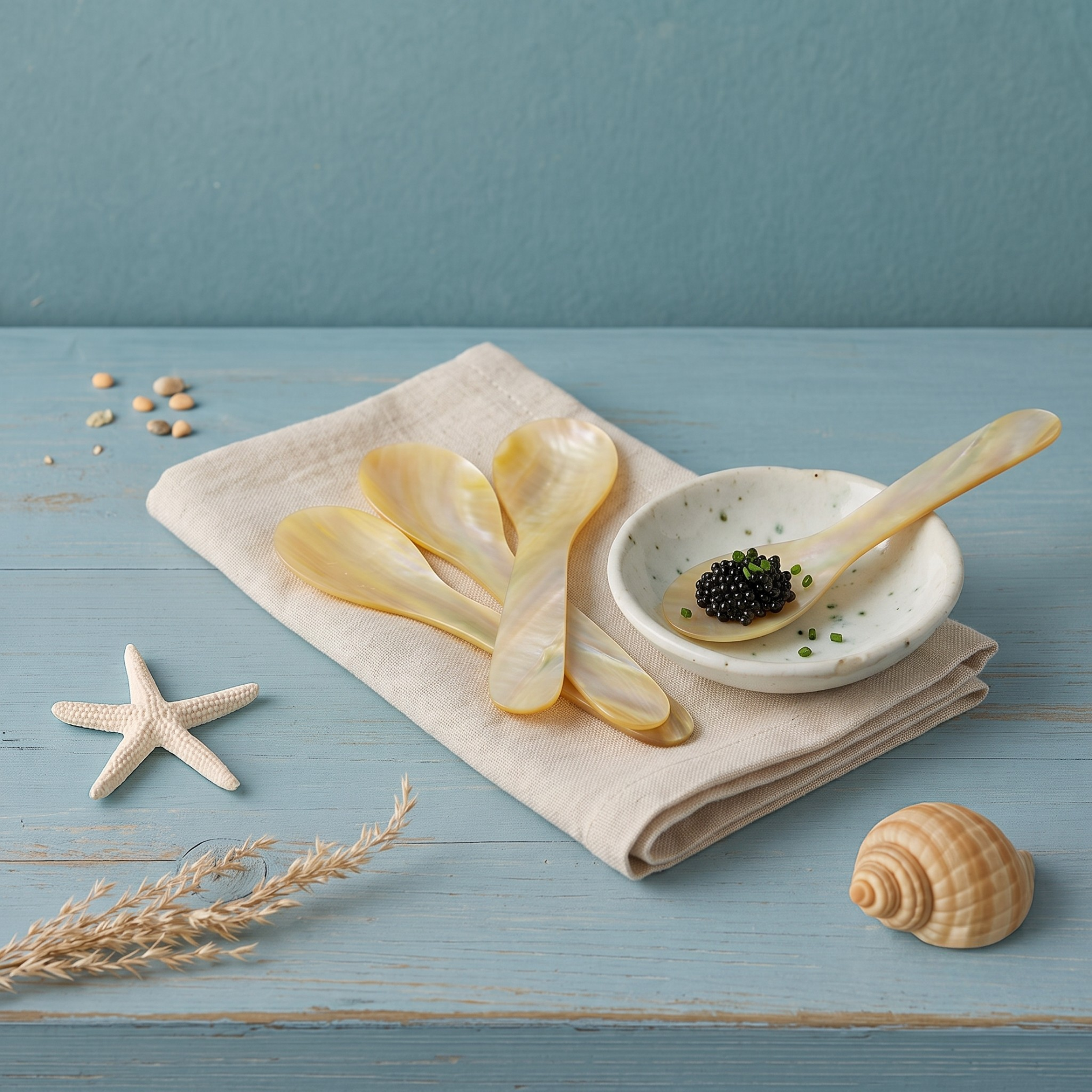 Seashell Spoons, Large Set of 4, Yellow - Image 2