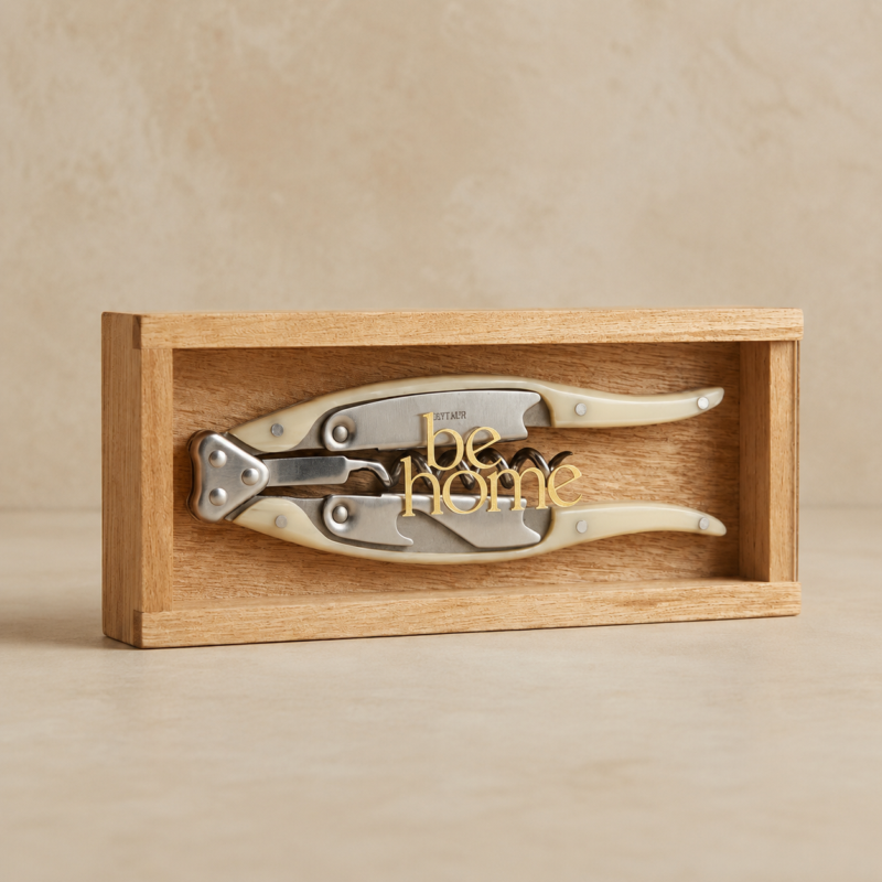 Ivory Butterfly Corkscrew in Wooden Box