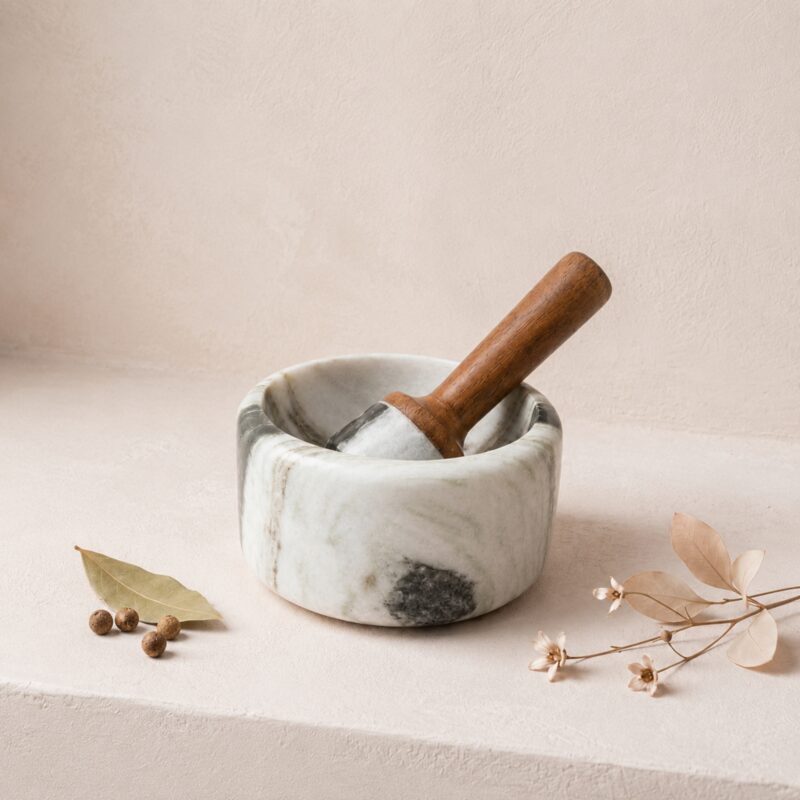 Linea Marble Mortar & Pestle