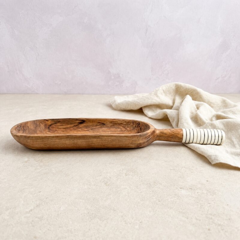 Olive Wood & Bone Serving Paddle