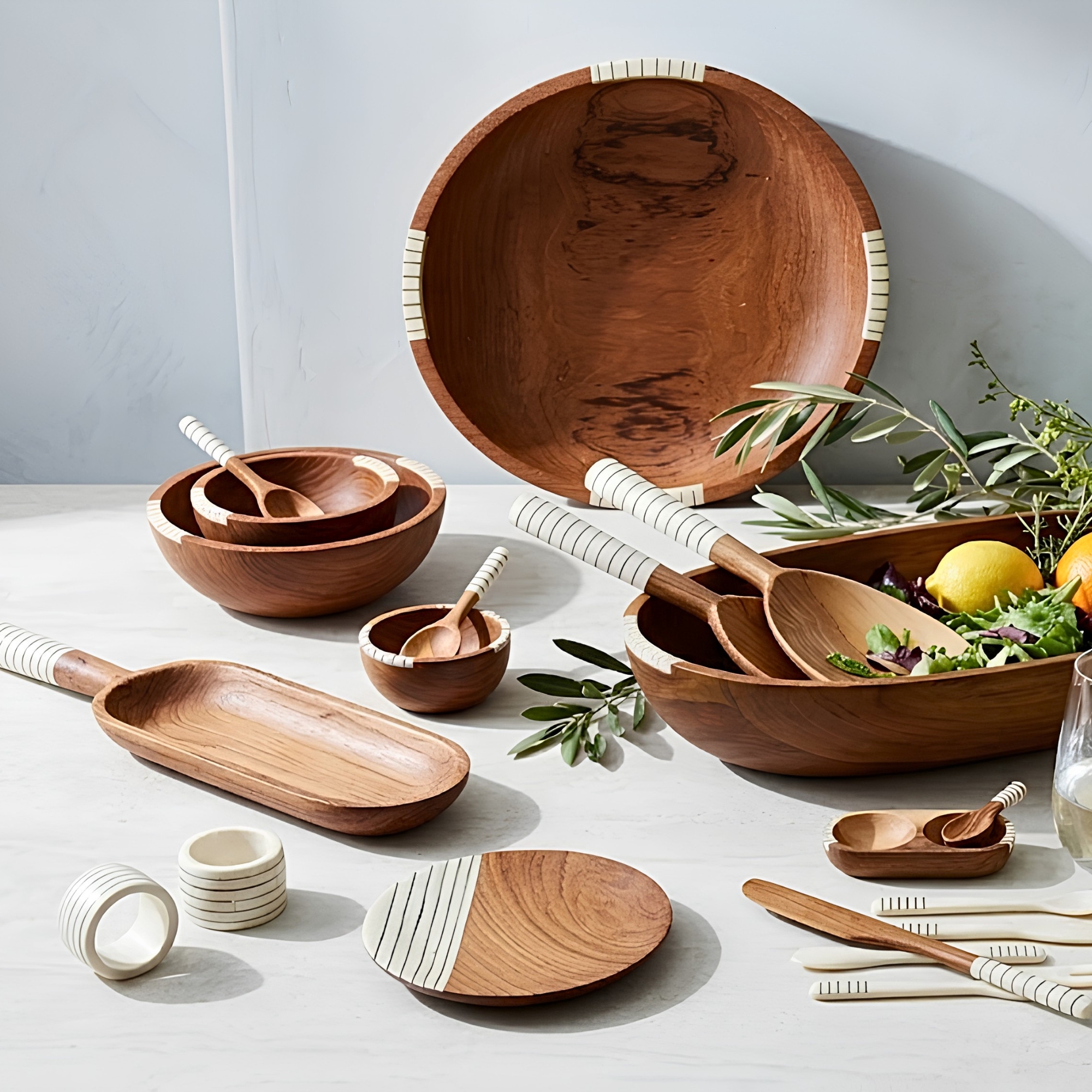 Olive Wood with Bone & Baya